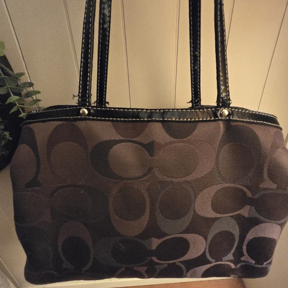 Coach Brown Signature Tote Bag - Picture 3 of 12